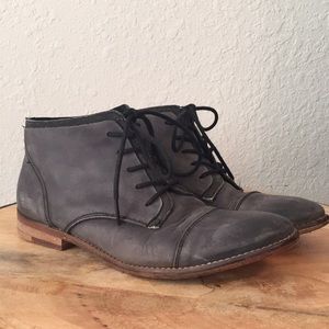 Free People Gray Lace Up Ankle Boots